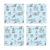 alice in wonderland toile blue