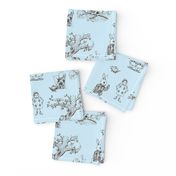 alice in wonderland toile blue