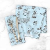 alice in wonderland toile blue