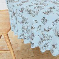 alice in wonderland toile blue