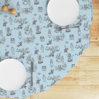 alice in wonderland toile blue