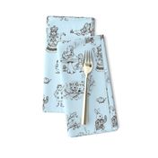 alice in wonderland toile blue