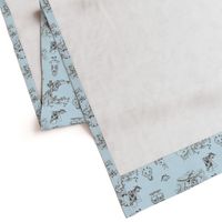 alice in wonderland toile blue