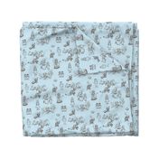 alice in wonderland toile blue