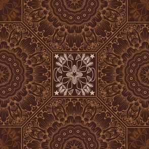 Tooled leather style - Geometric floral