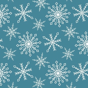 snowfall grey blue large || slate blue winter snowflakes