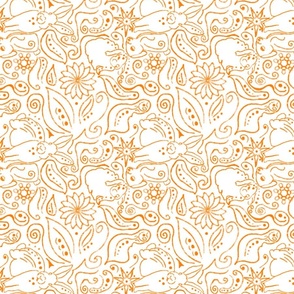 Orange floral rabbit