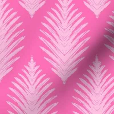 stag leaves ikat in  pink and hot pink