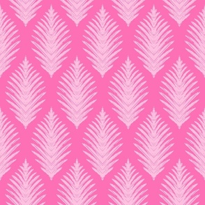 stag leaves ikat in  pink and hot pink