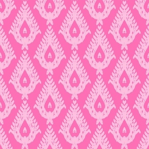 traditional teardrop ikat -  pink and  hot pink