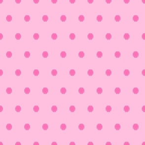 scribbled  polka dots - petal pink and hot pink dots 