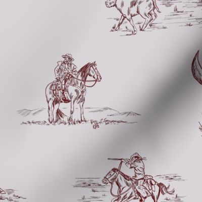 Stick Em' Up - Smoke - Cowgirl Toile, Western Toile, Cowboy Toile