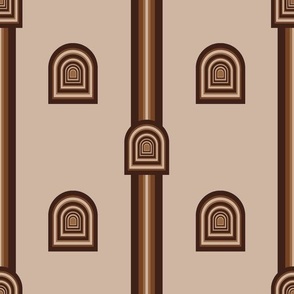 3D earth tones knight doors arches brown throw pillow blanket duvet cover man boys play room   coordinate