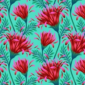 Daisies - Red / Green / Mint - SMALL