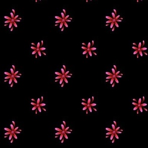 Small Daisies - Red / Black - SMALL