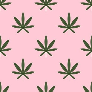 Simple cannabis leaves - pink