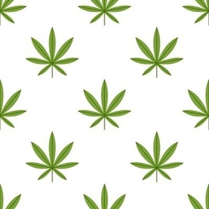 Simple cannabis leaves - green