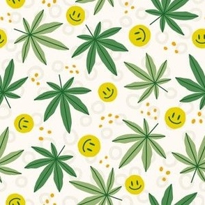 Cannabis leaves and smileys