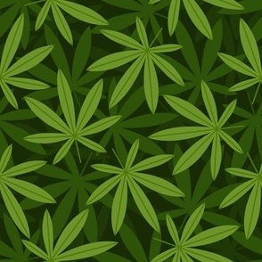 Layered cannabis leaves - green