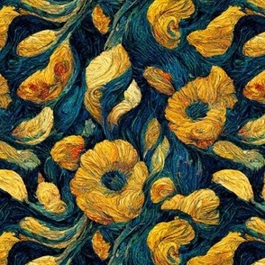 Impasto Yellow Flowers Petals