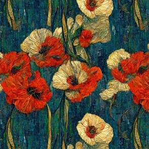 Impasto Red Poppies