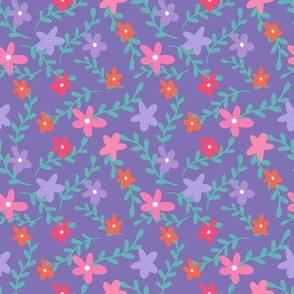 ocean floral on purple _ small
