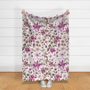 Clematis Flower Cottagecore Summer Pattern Soft Pastel