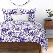 Clematis Flower Cottagecore Summer Pattern Soft Purple