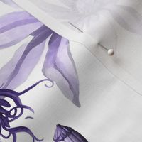 Clematis Flower Cottagecore Summer Pattern Soft Purple
