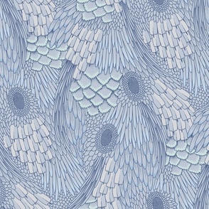 Texture of scales (grey blue 80x60 cm)