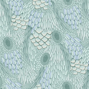 Texture of scales (seaglass green 80x60 cm)
