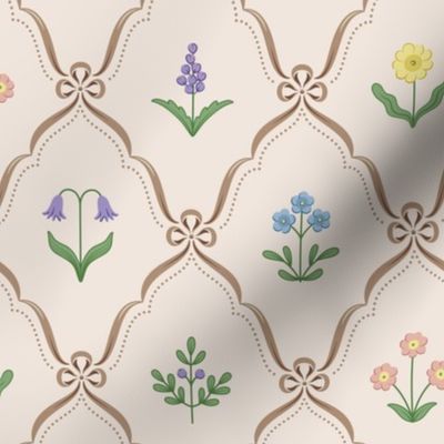 Cute botanical collection: Dollhouse wallpaper light beige 10x13cm