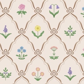 Cute botanical collection: Dollhouse wallpaper light beige 10x13cm