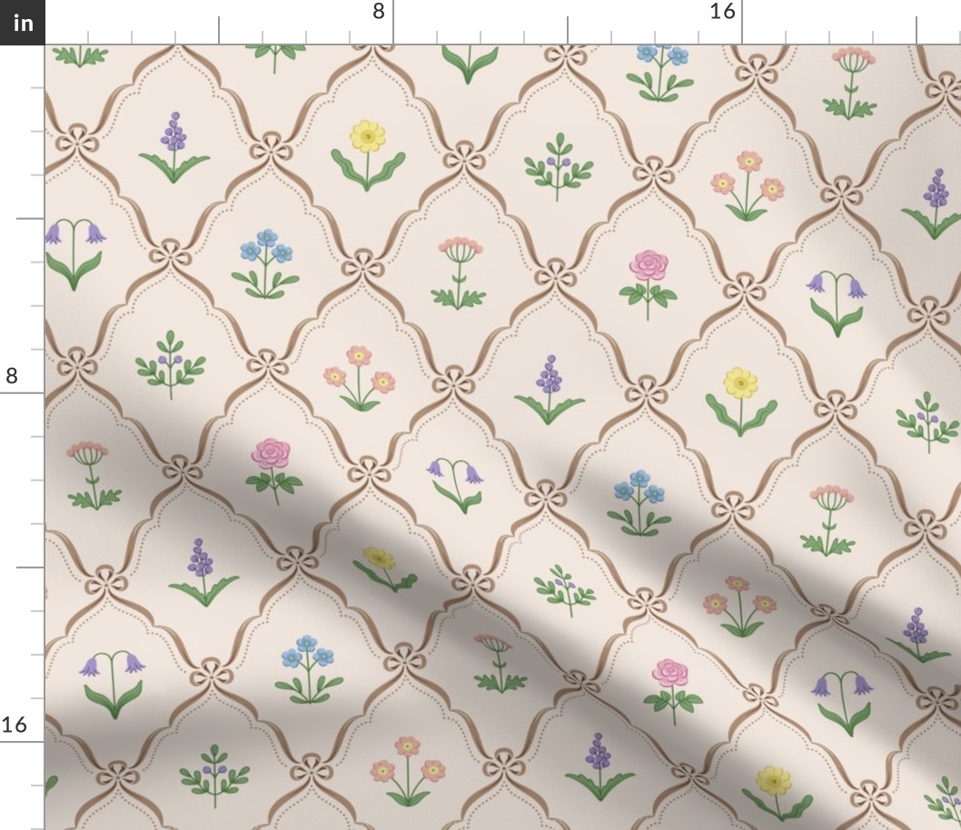 Cute botanical collection: Dollhouse wallpaper light beige 10x13cm