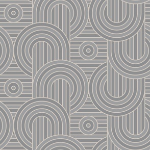 stripes & circles (neutral warm grey)