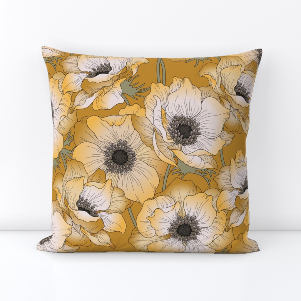 Anemones moody yellow