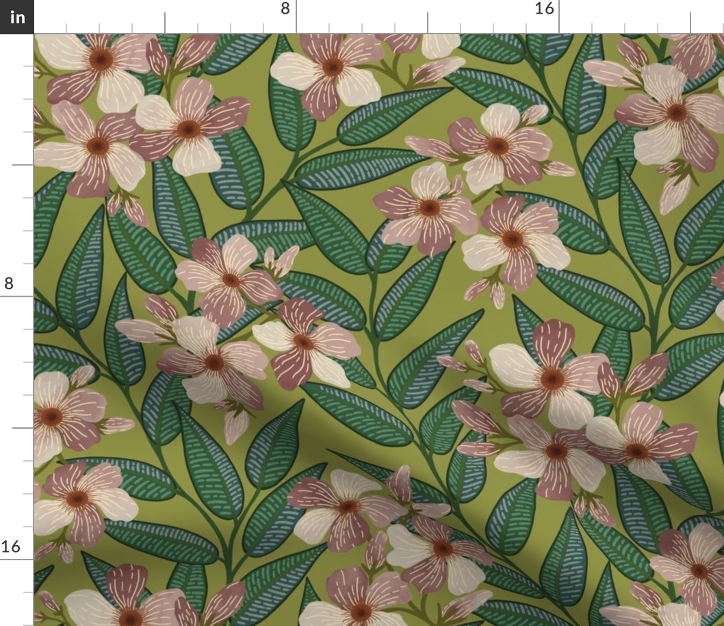 Oleander the toxic beauty mustard background L scale