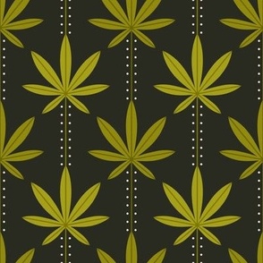 Elegant cannabis leaves - dark