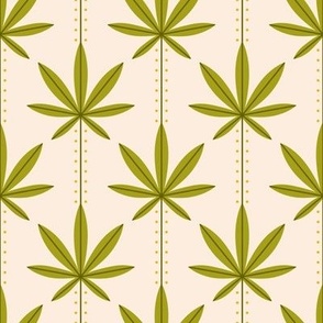 Elegant cannabis leaves - beige