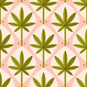 Mid century cannabis leaves