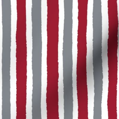 Crimson and Grey Vertical Stripe