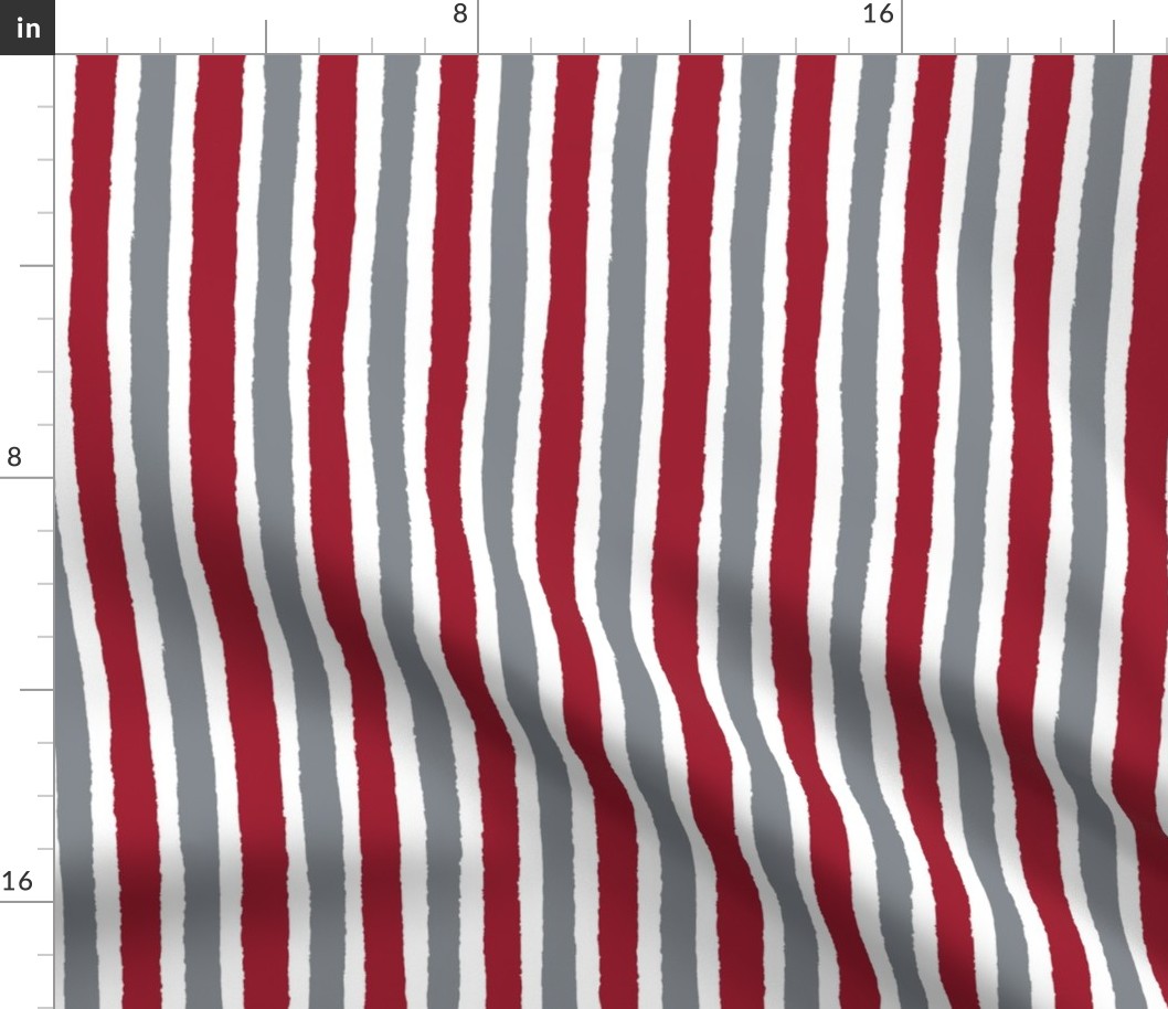 Crimson and Grey Vertical Stripe