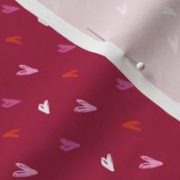 Love and hearts dark pink SMALL