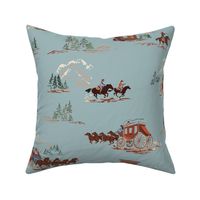 Mountain Stagecoach - Cloudy, Cowboy Toile, Western Toile, Country Western Toile