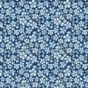 [Small] Flower Sketch Blue Navy