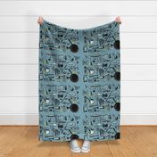 beatnik kitchen towel Blue