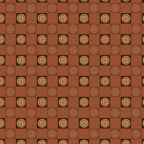Square and circle checkered brown pattern