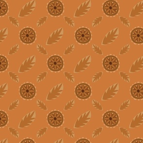 Tribal style flowers and leaves pattern