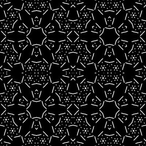 Kazumi - black white ornamental mandala fabric art design pattern