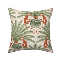sago palm and  monkey/green brown/large
